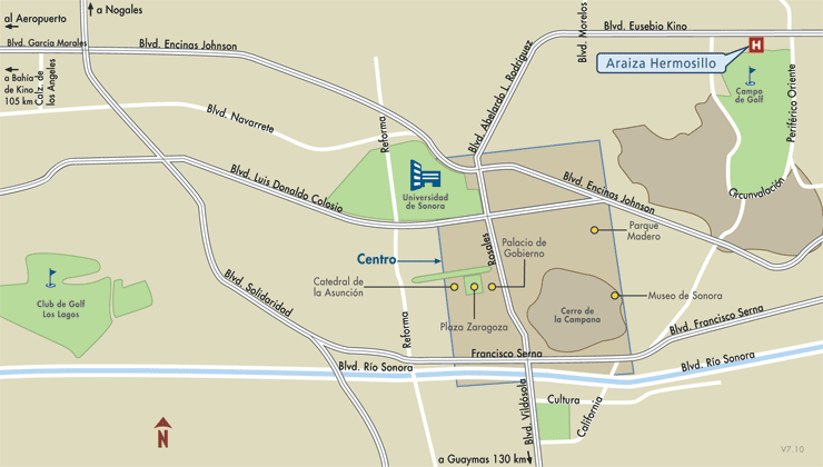 mapa de hermosillo