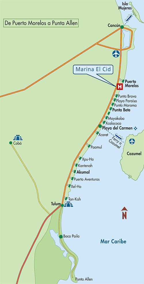 Mapa De Ubicacion Hotel Marina El Cid Puerto Morelos Mexico   M 21085 