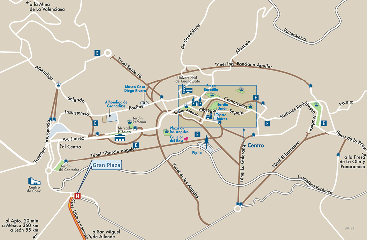 Guanajuato Capital Mapa Turistico